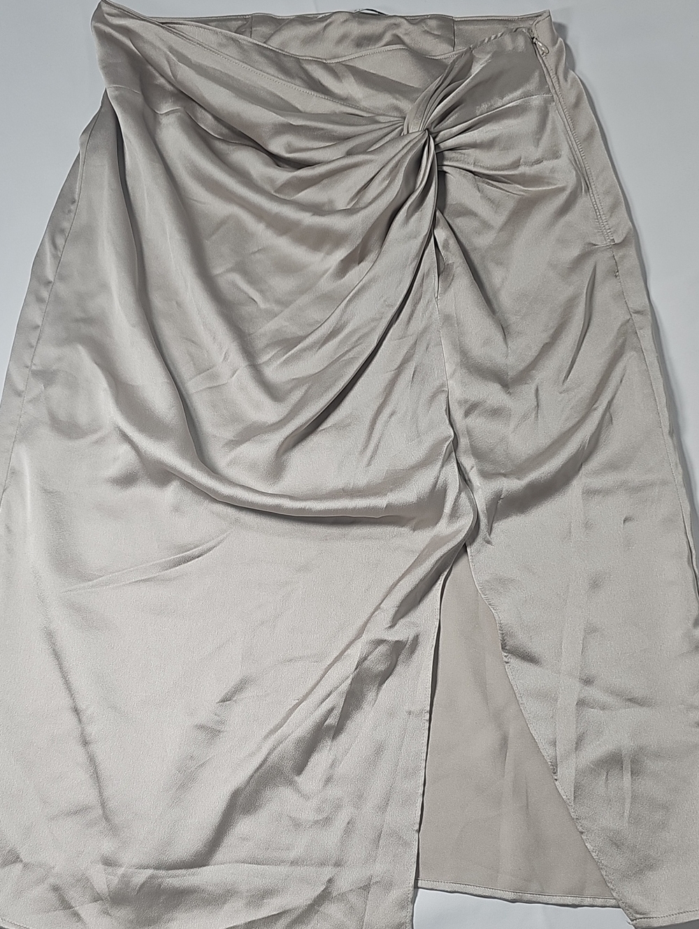 Abercrombie & Fitch Taupe Knot-Detail Midi Skirt